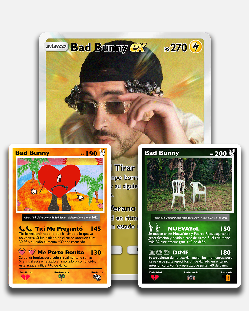 bad bunny pokemon card BAD BUNNY PACK – TRACK CARDS